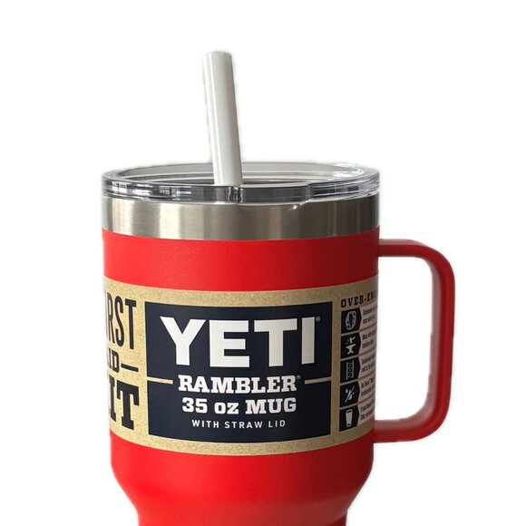 Yeti Red Rambler 35 oz Travel Mug - Picture 2 of 9